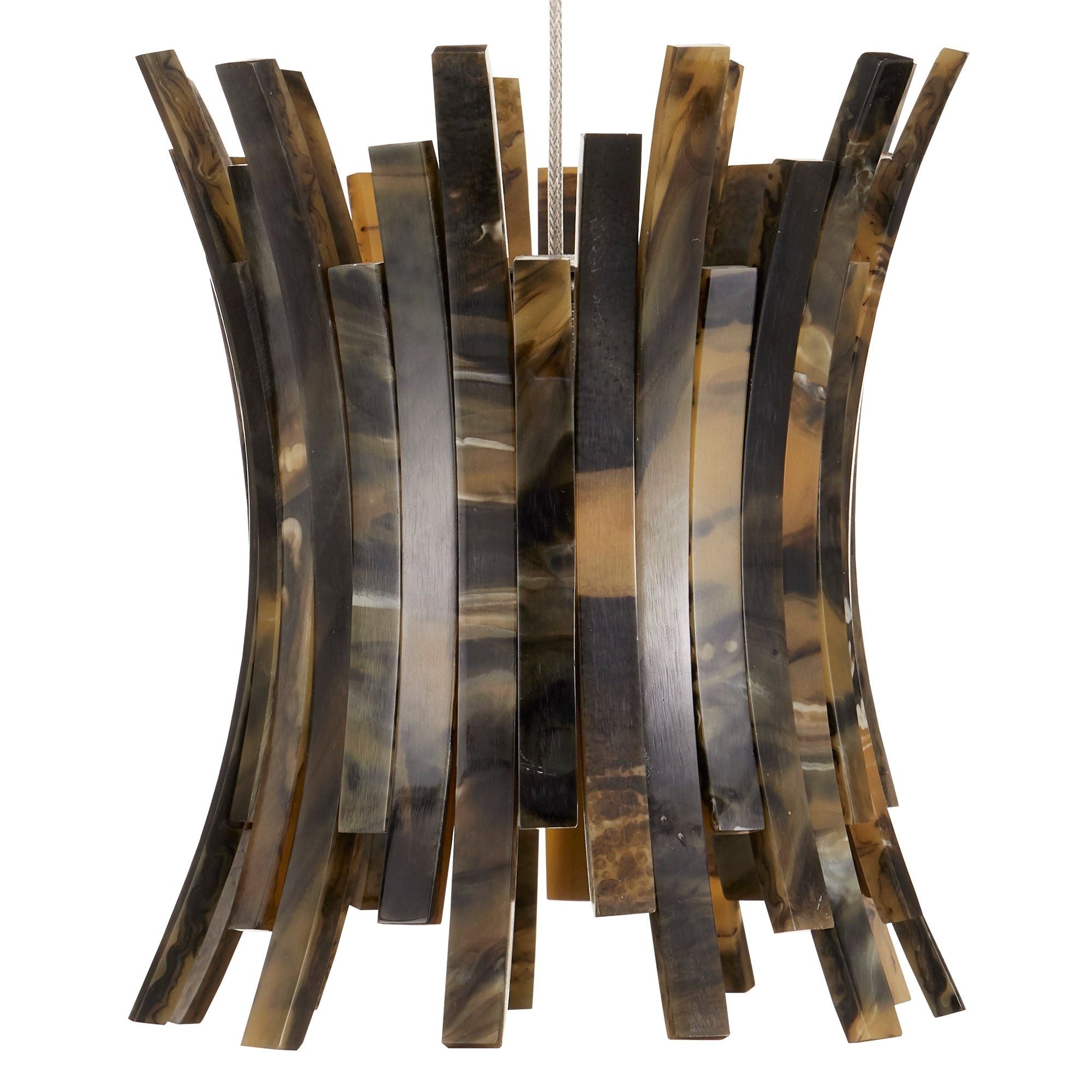 Alsop 7-Light Rectangular Multi-Drop Pendant - Brown/Black/Silver