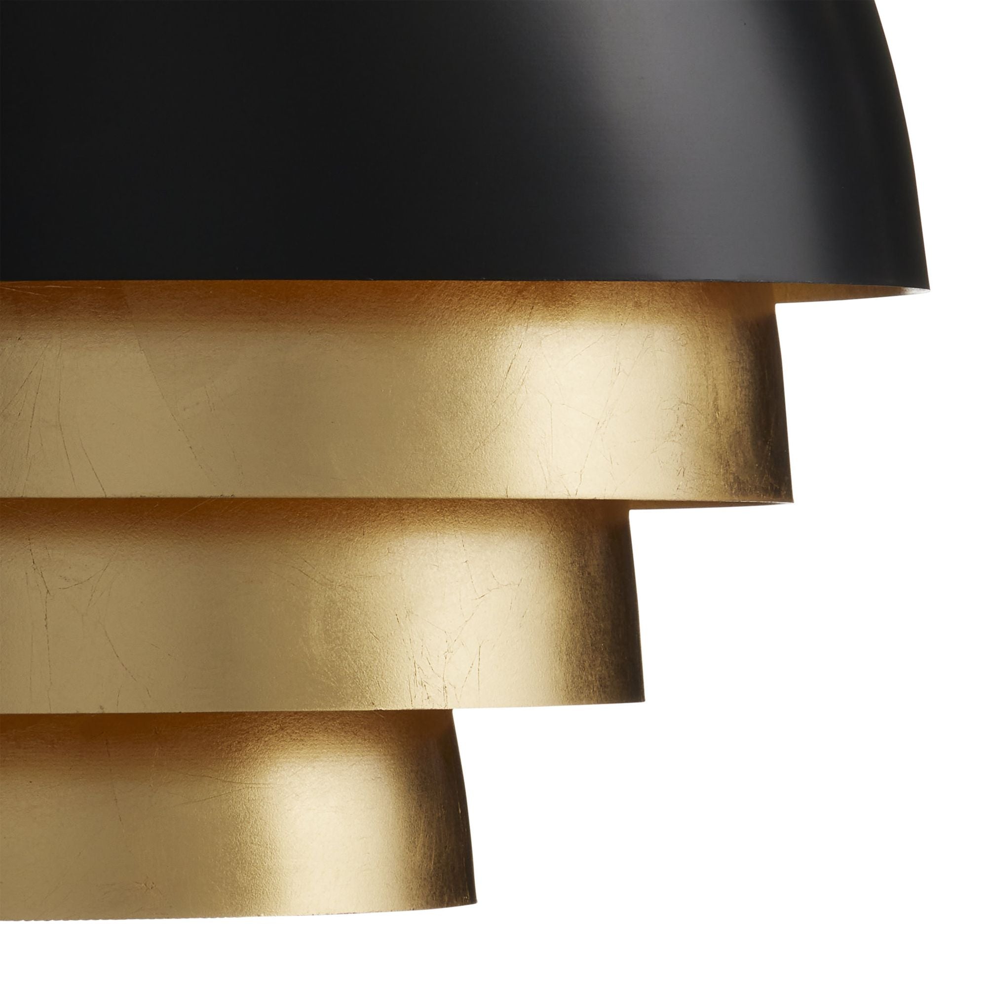 Salviati Large Black & Gold Pendant - Black/Gold Leaf