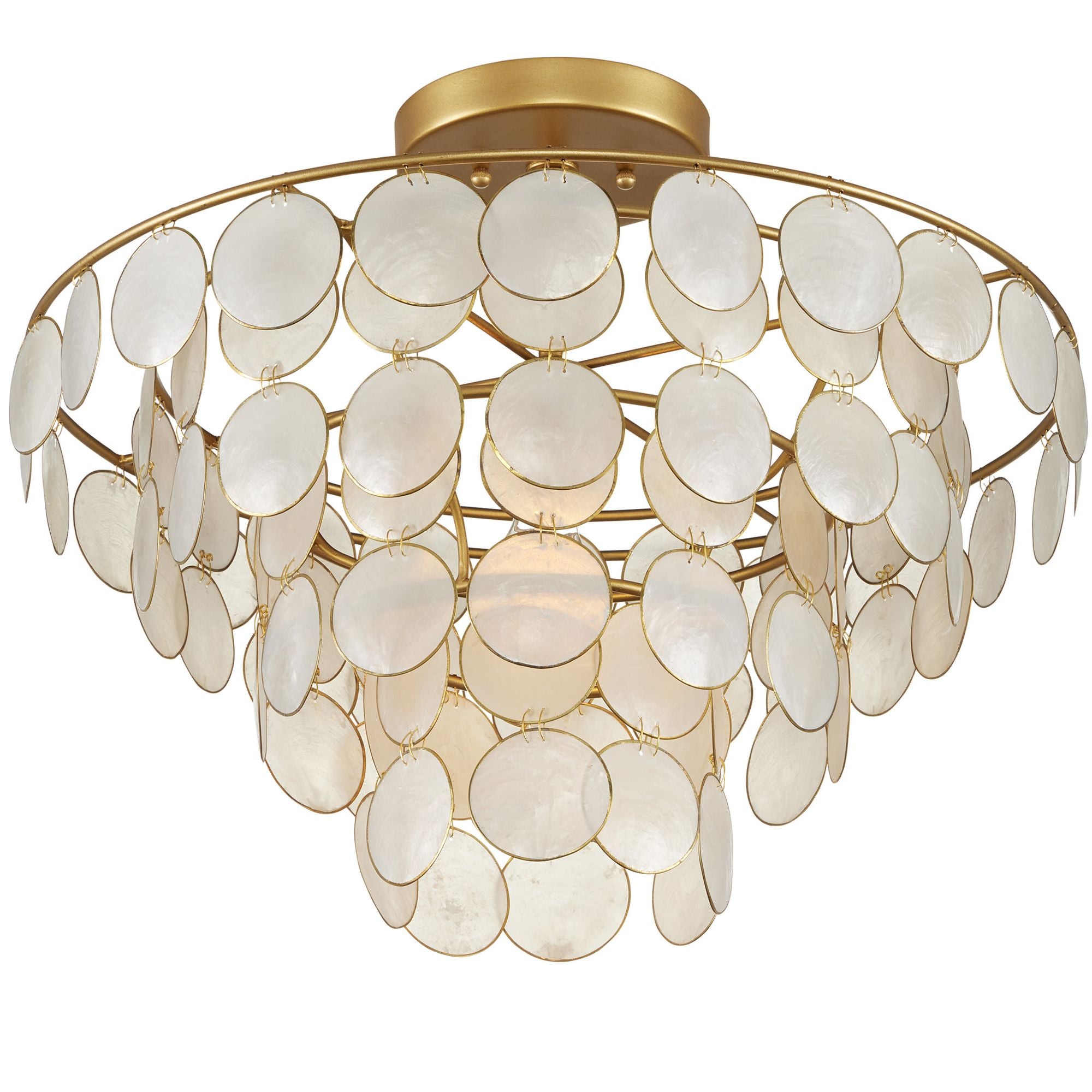 Bon Vivant Small Semi-Flush Mount - Natural/Gold