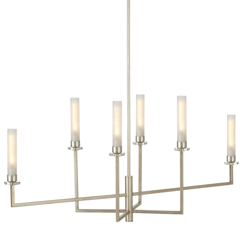Courante Silver Chandelier - Champagne/Frosted White