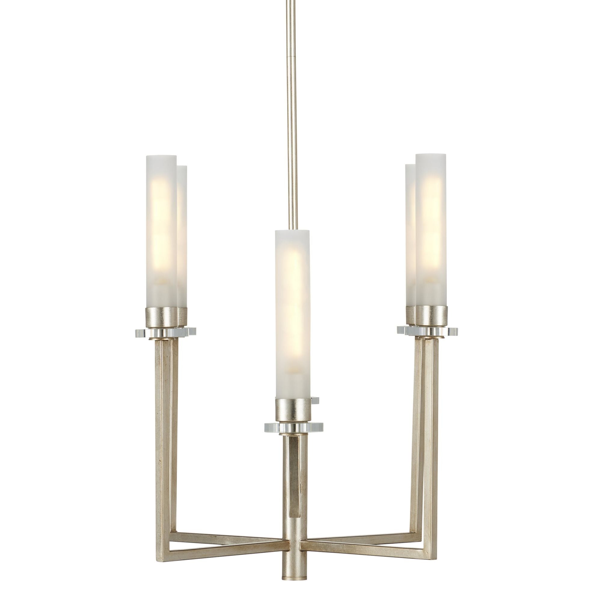 Courante Silver Chandelier - Champagne/Frosted White