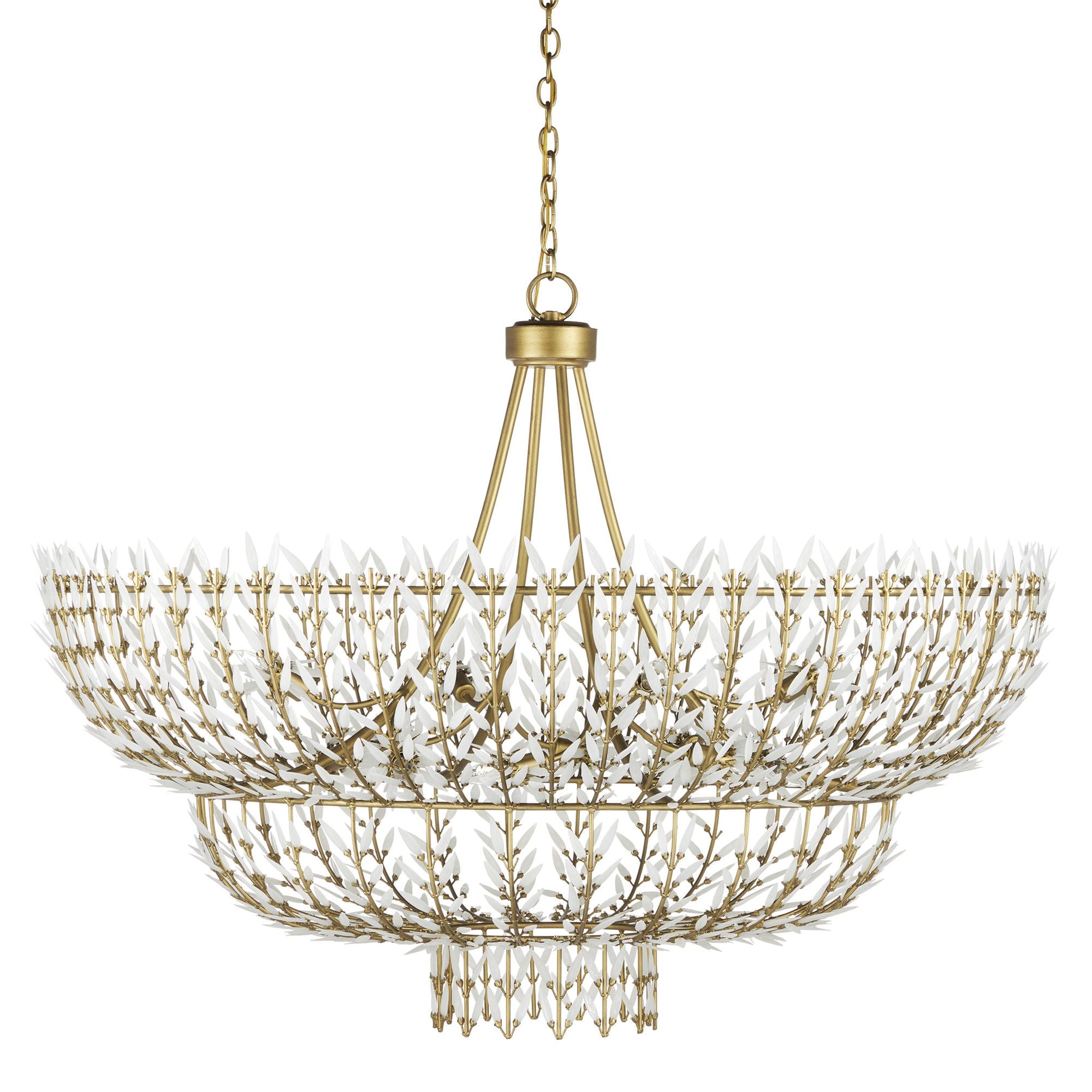Magnum Opus Large Chandelier - Brass/White