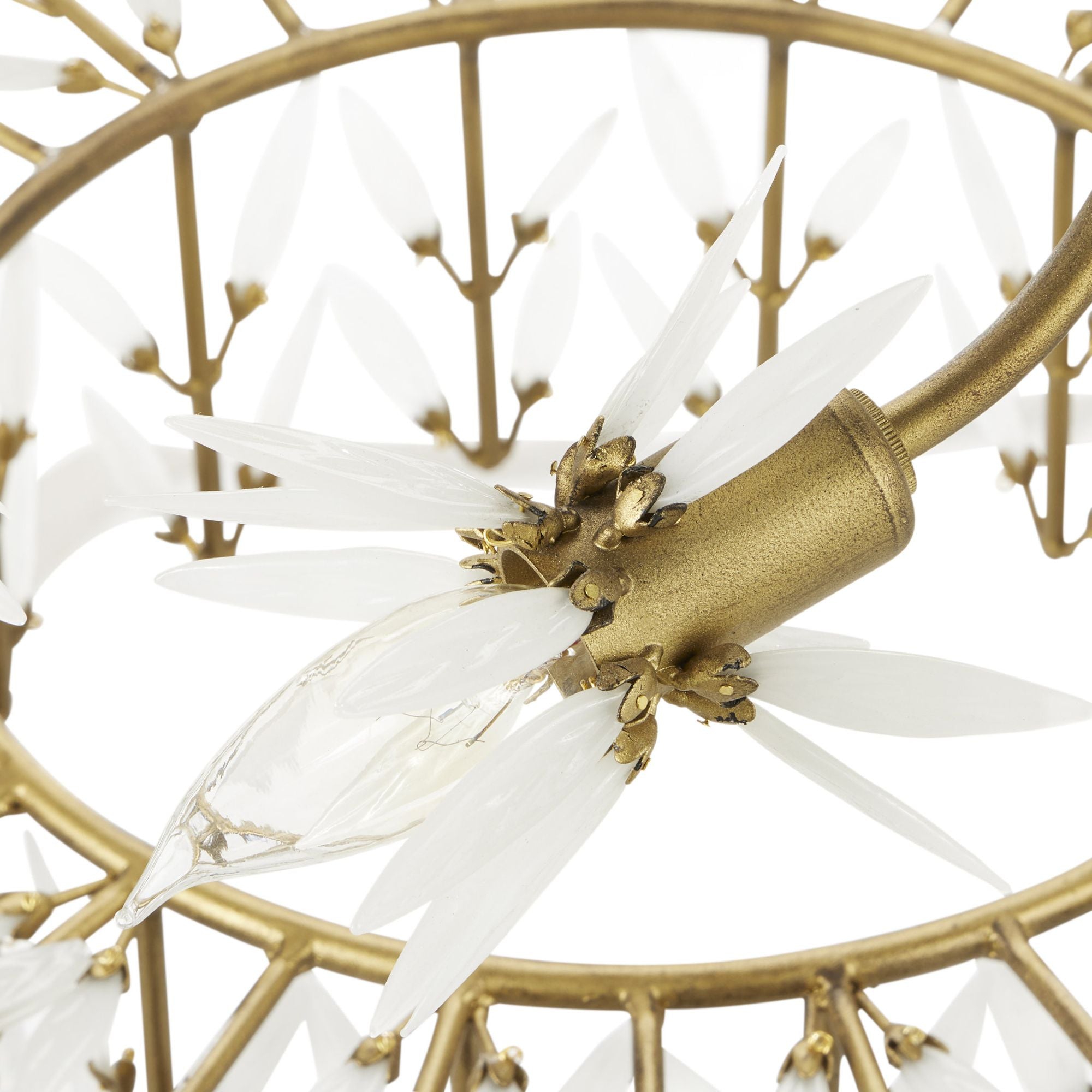 Magnum Opus Large Chandelier - Brass/White