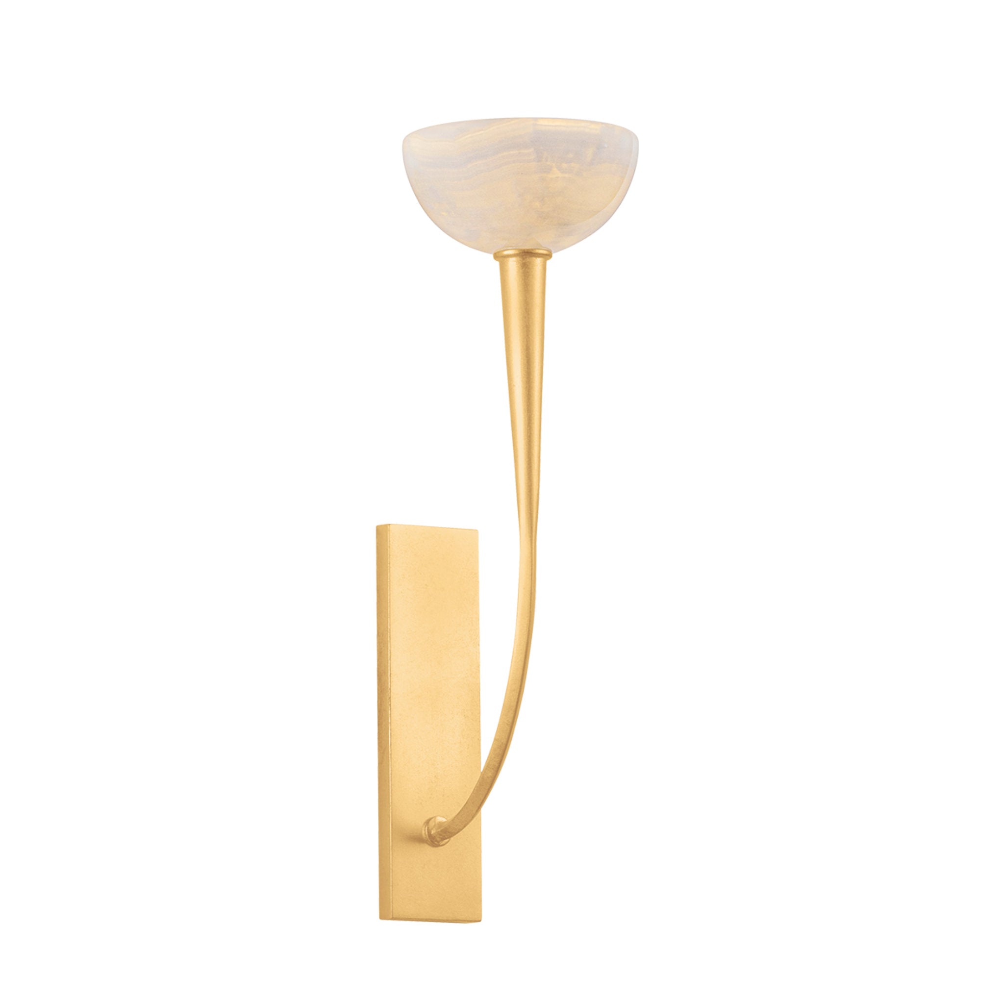 Maywood 1-Light Wall Sconce in Vintage Gold Leaf 6W x 19.75H