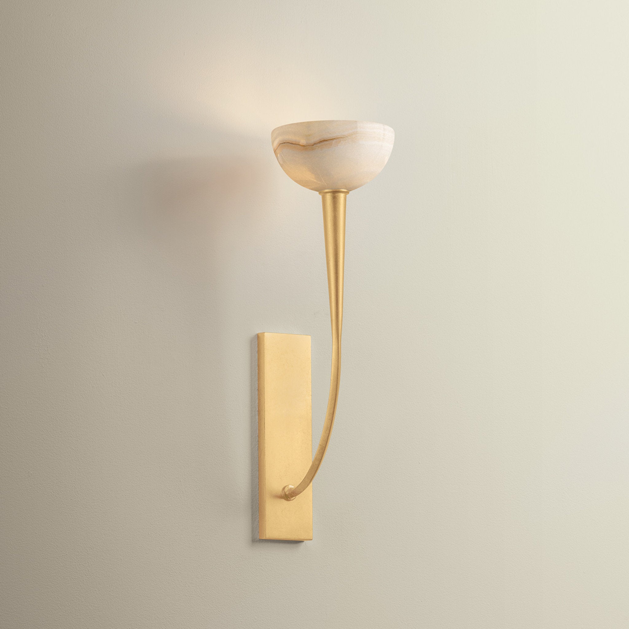 Maywood 1-Light Wall Sconce in Vintage Gold Leaf 6W x 19.75H