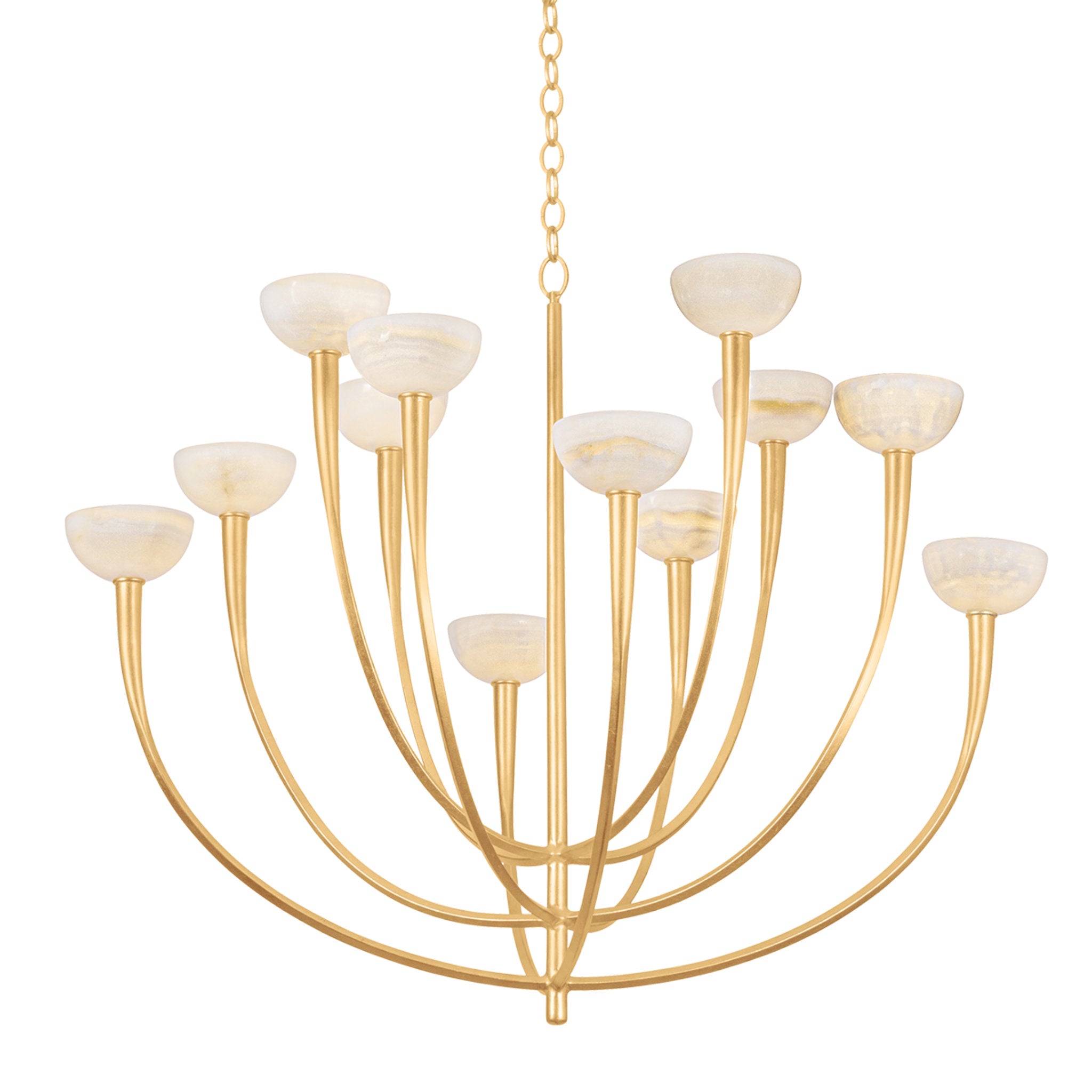 Maywood 12-Light Chandelier in Vintage Gold Leaf 45.25W x 36.5H