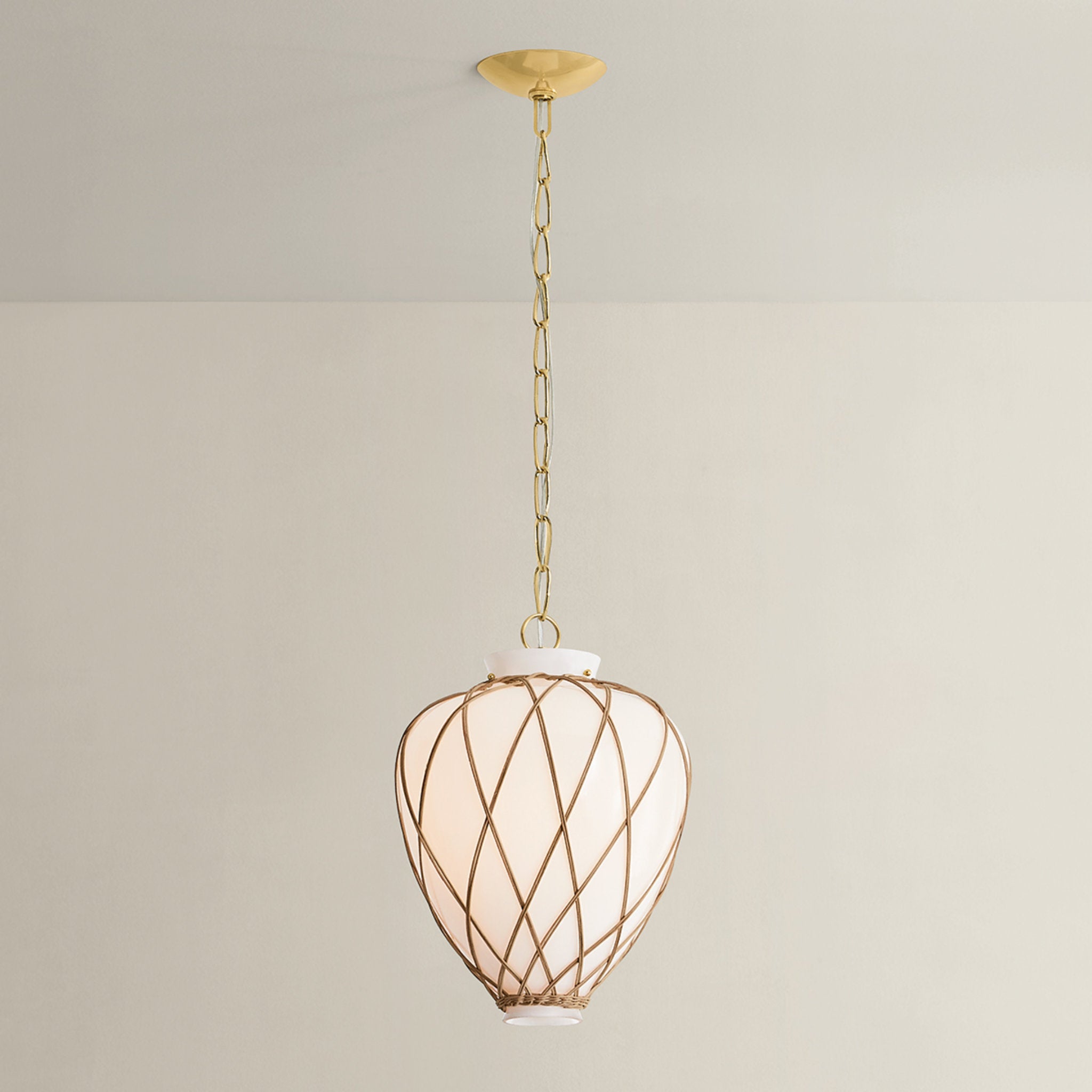 Apple Valley 1-Light Pendant in Aged Brass 13.25W x 18H