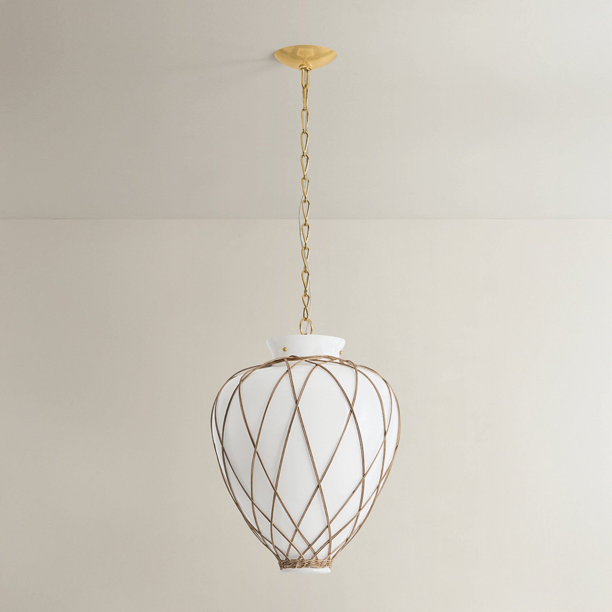 Apple Valley 1-Light Pendant in Aged Brass 17.25W x 23H