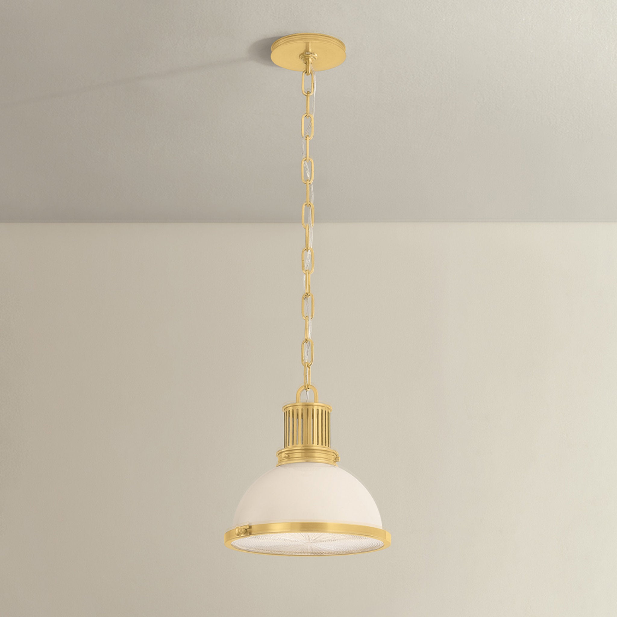Pinesbridge 1-Light Pendant in Aged Brass 10.5W x 10.5H