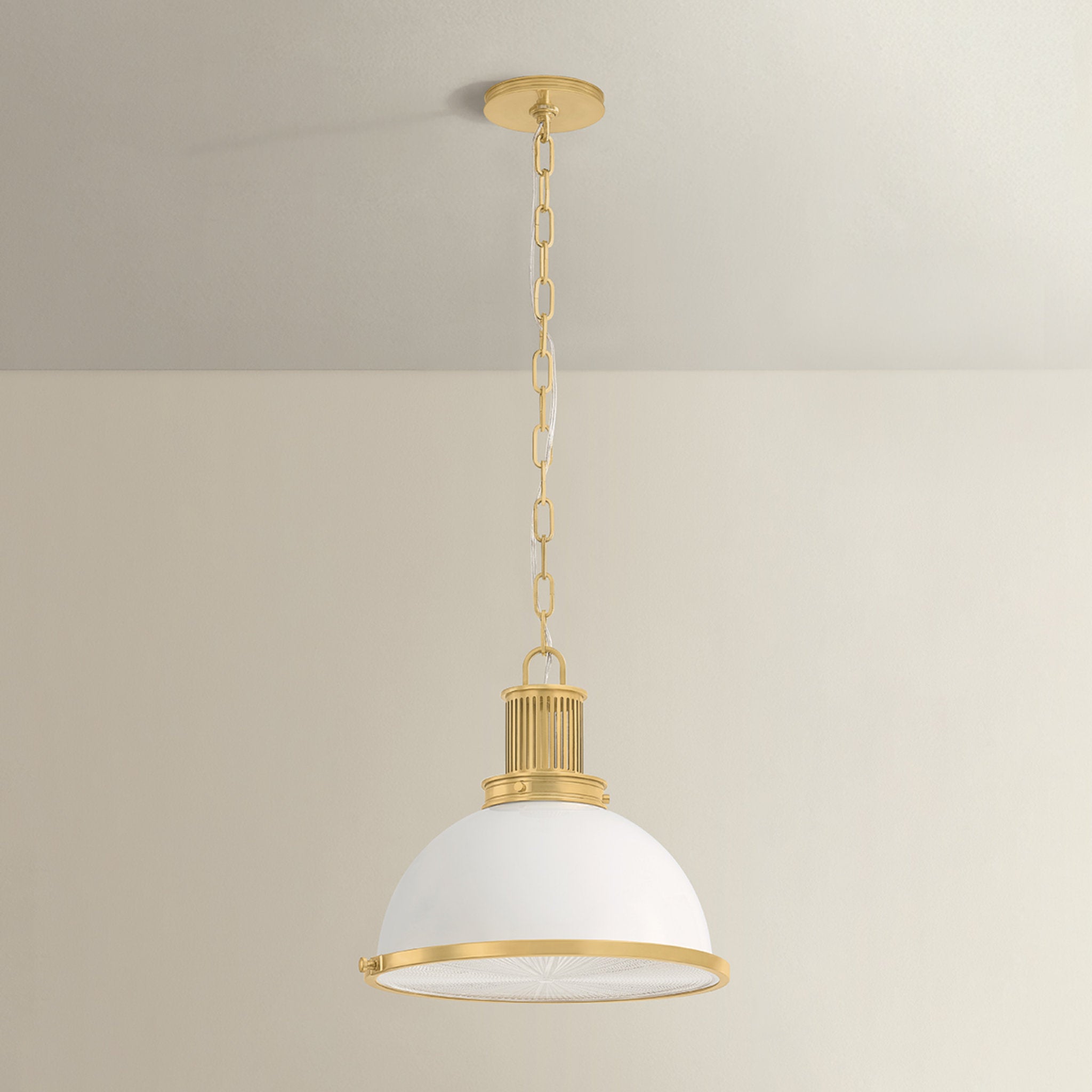 Pinesbridge 1-Light Pendant in Aged Brass 14.5W x 13.75H