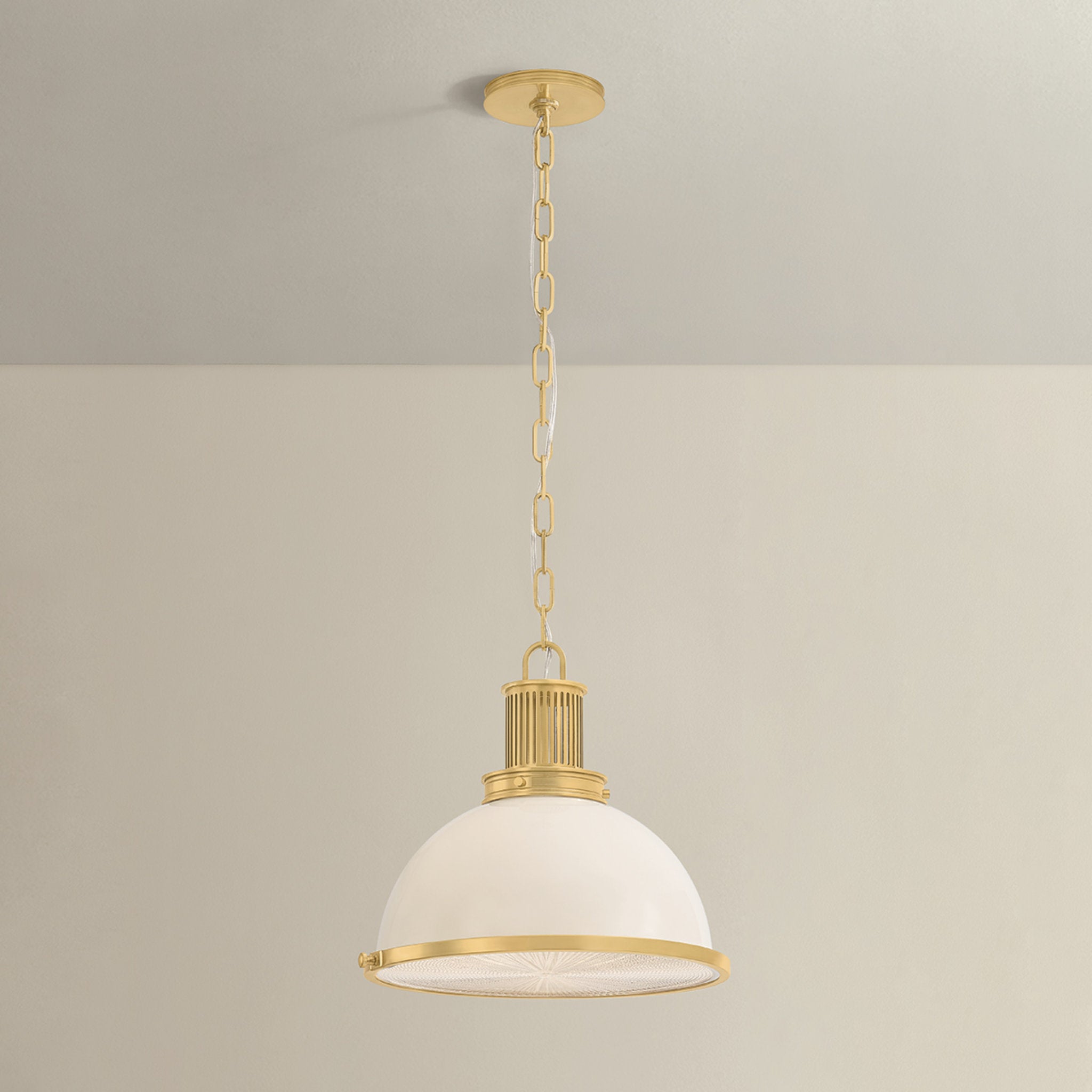 Pinesbridge 1-Light Pendant in Aged Brass 14.5W x 13.75H