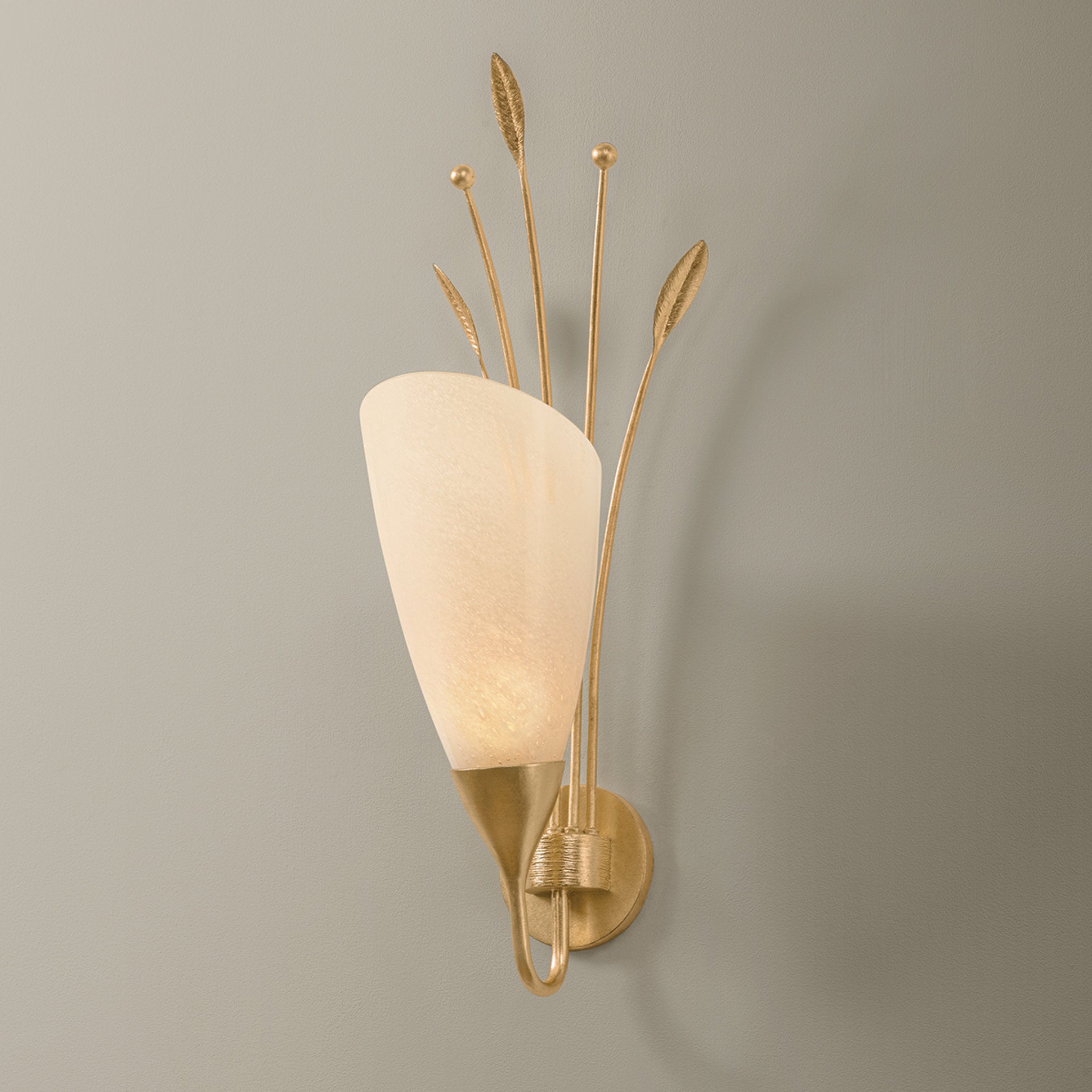 Forest Glen 1-Light Wall Sconce in Vintage Gold Leaf 8.25W x 27.75H