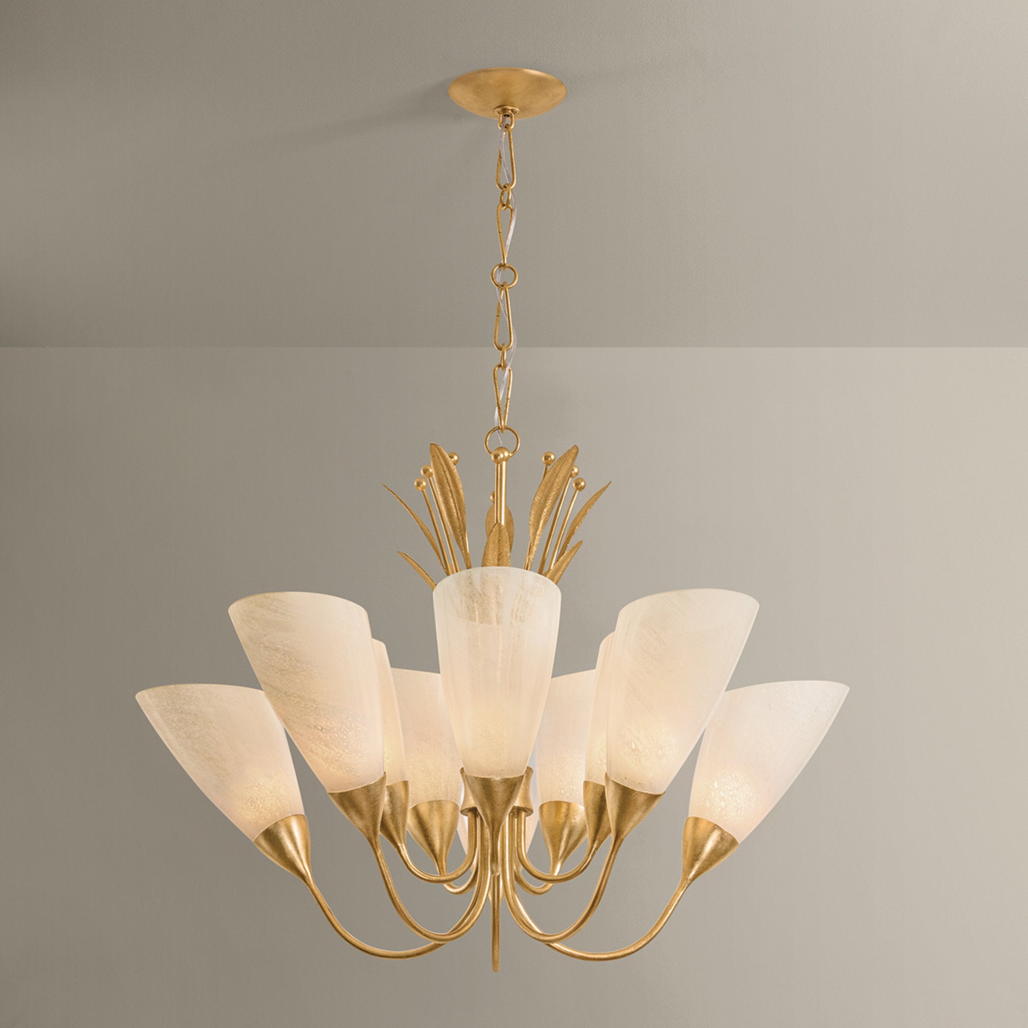 Forest Glen 1-Light Chandelier in Vintage Gold Leaf 42.25W x 29.75H