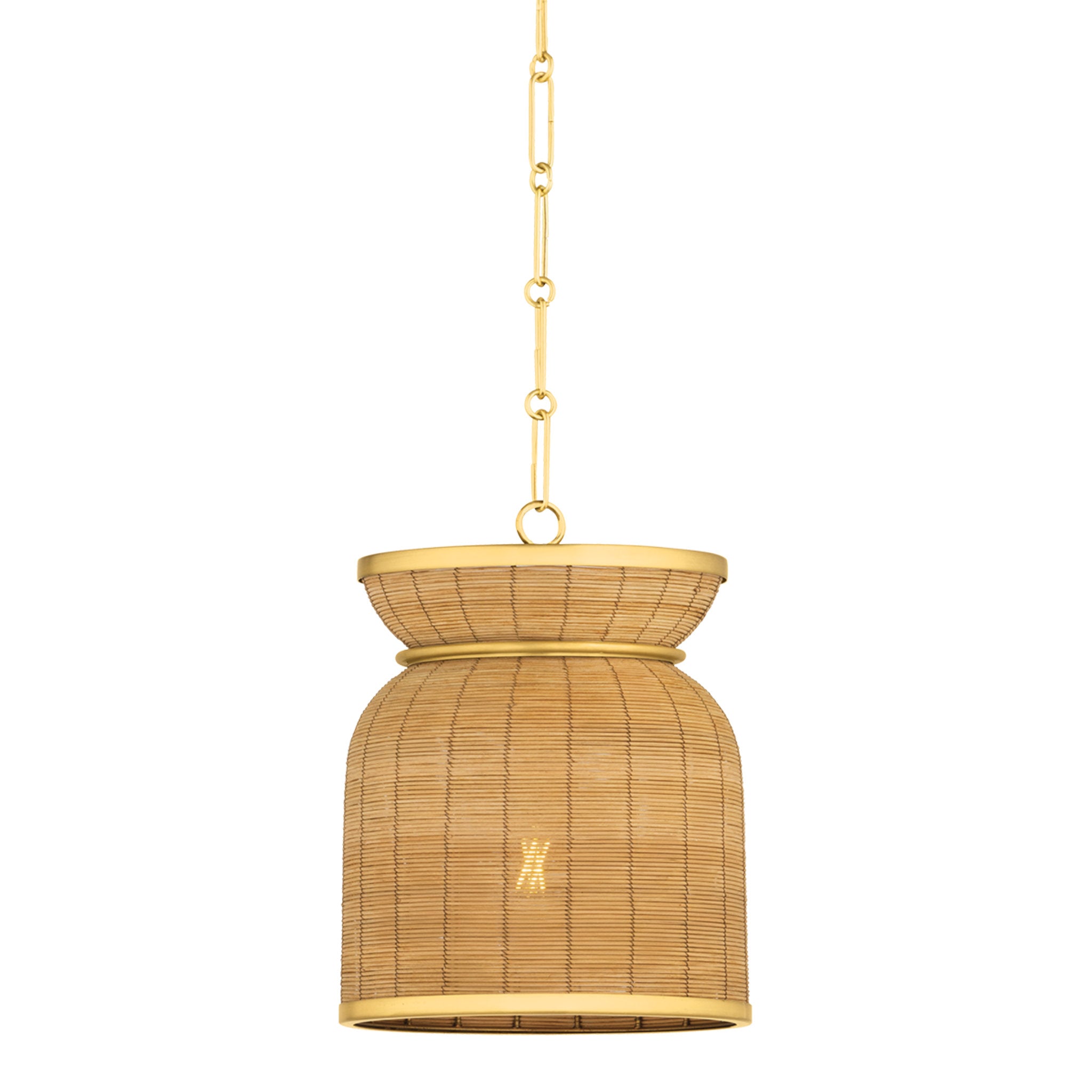 Parkchester 1-Light Pendant in Aged Brass 13W x 17H