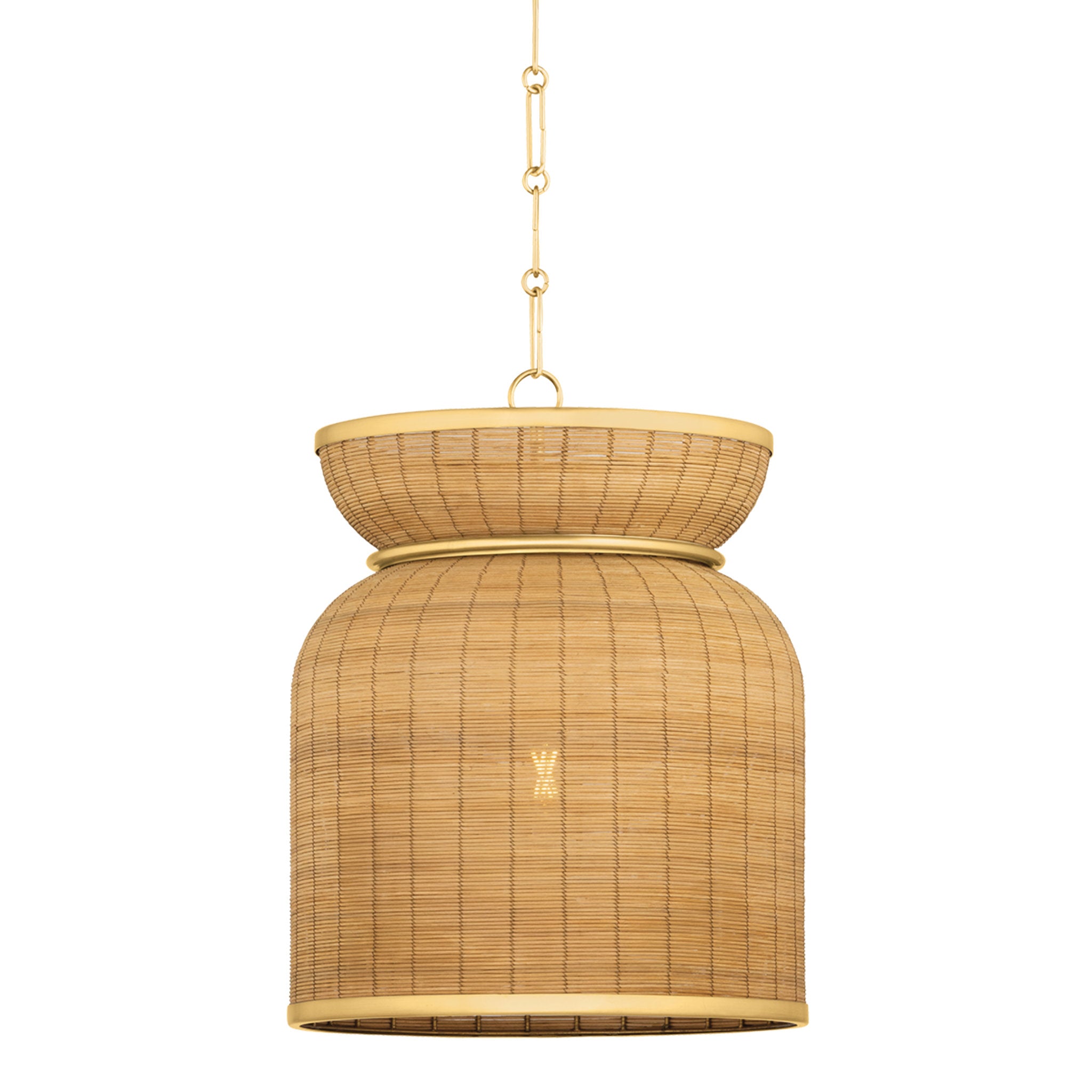 Parkchester 1-Light Pendant in Aged Brass 18W x 23H
