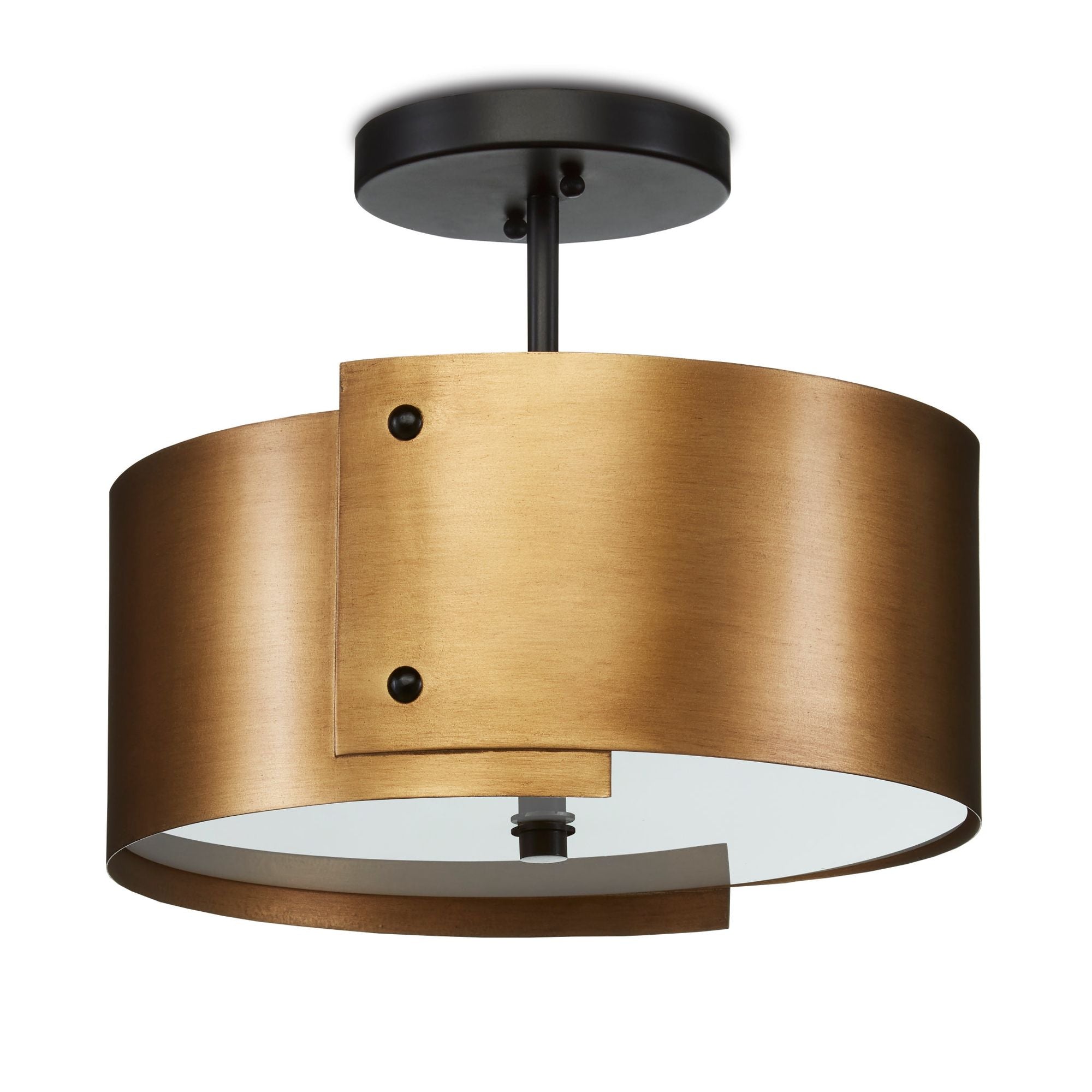 Ritsu Brass Semi-Flush Mount - Antique Brass/Black