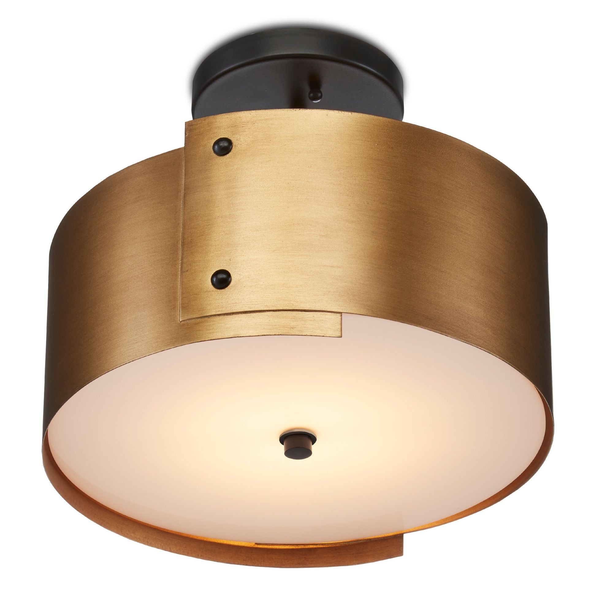 Ritsu Brass Semi-Flush Mount - Antique Brass/Black