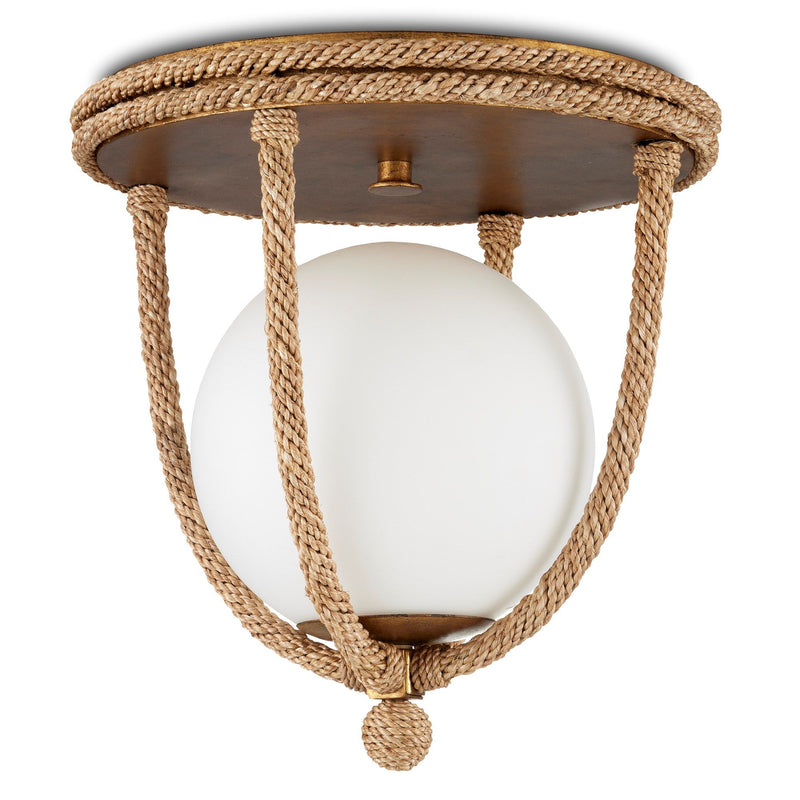 Passageway Rope Flush Mount - Natural/Dorado Gold/Frosted White