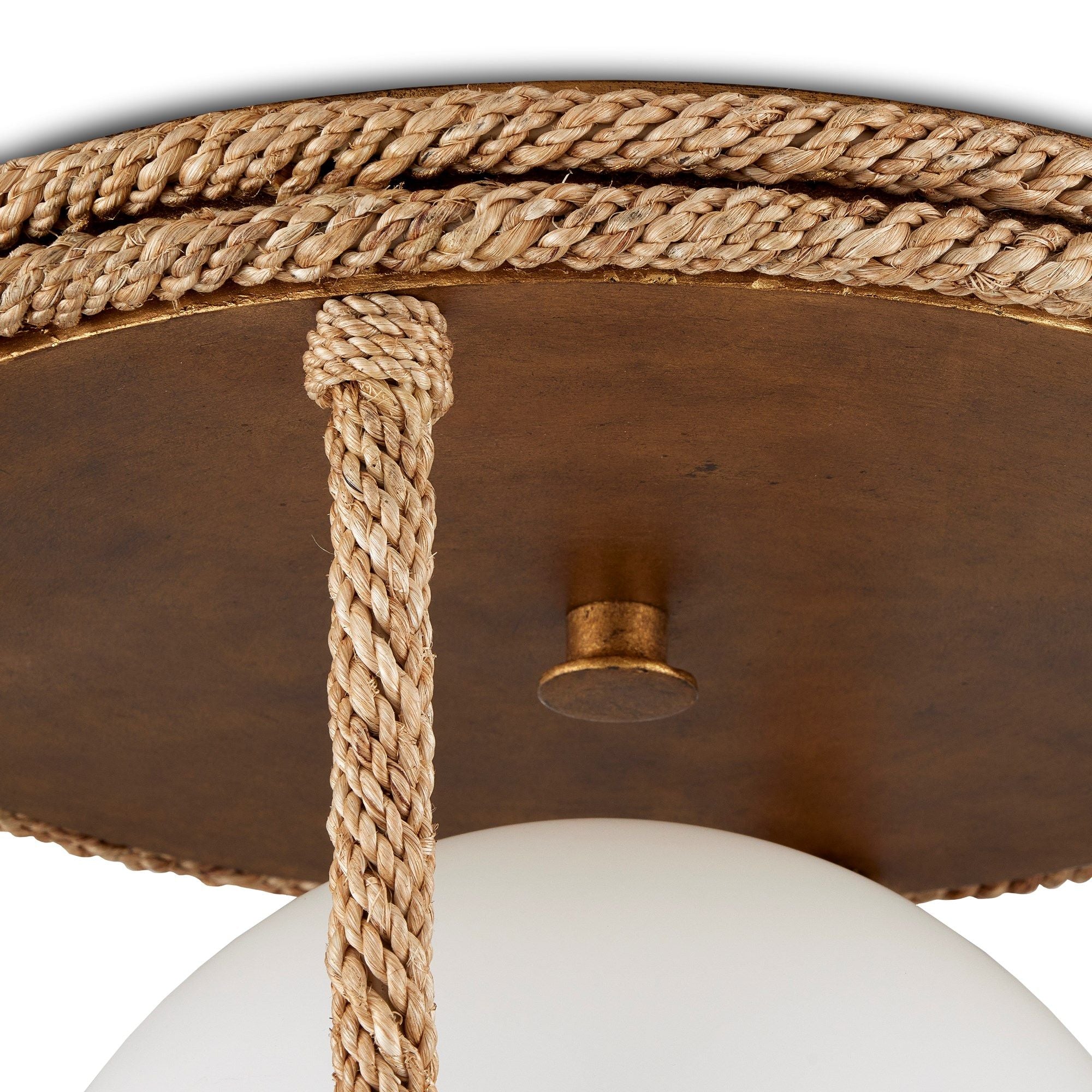 Passageway Rope Flush Mount - Natural/Dorado Gold/Frosted White