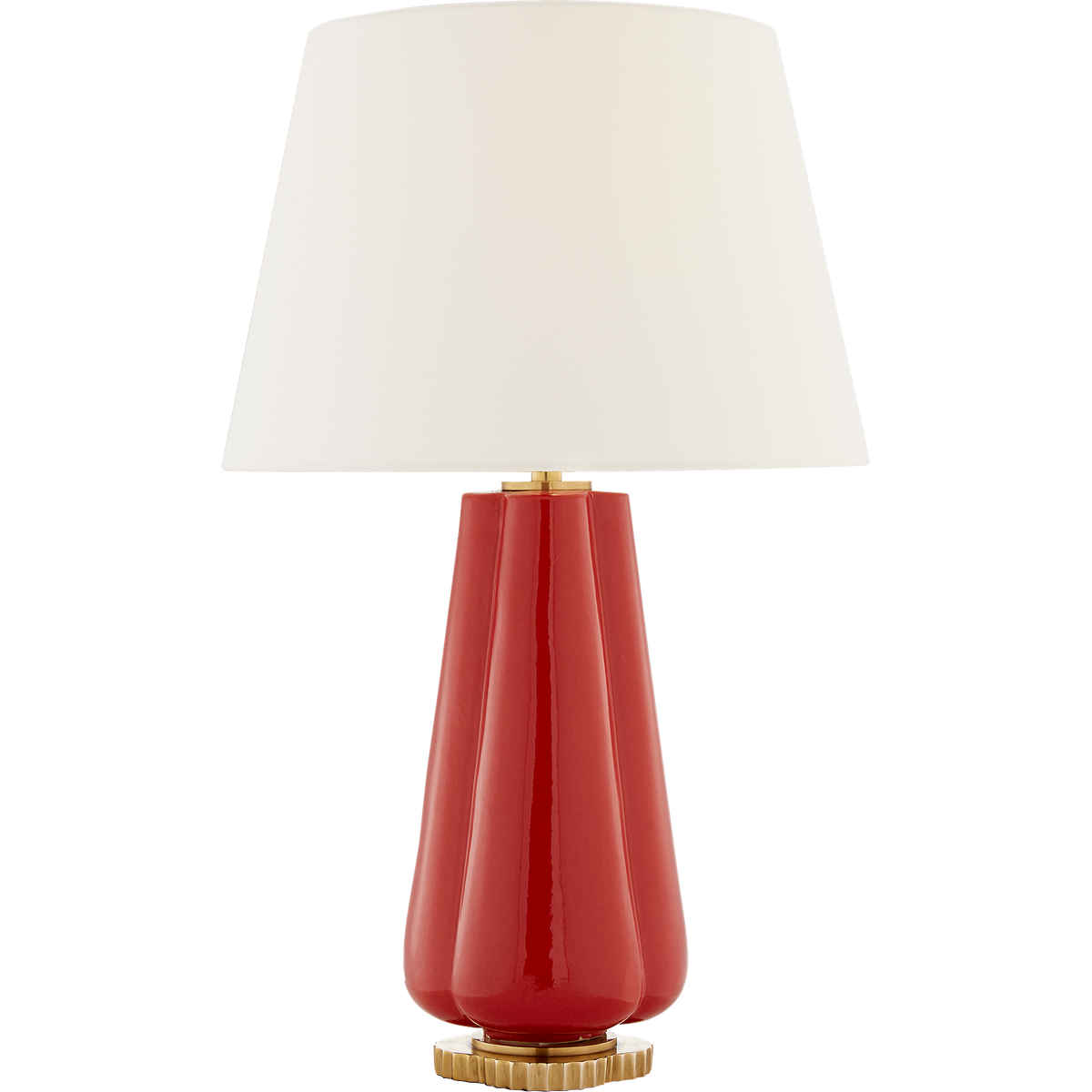Alexa Hampton Penelope Cordless Table Lamp in Berry Red with Linen Shade W18" x H30.5"
