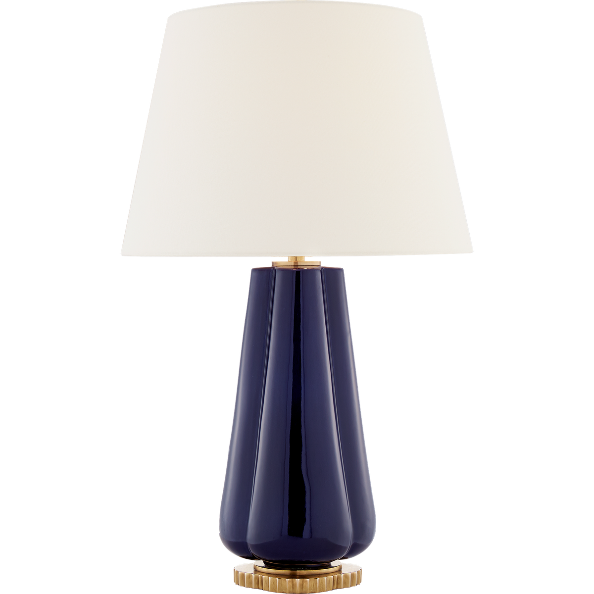 Alexa Hampton Penelope Cordless Table Lamp in Denim with Linen Shade W18" x H30.5"