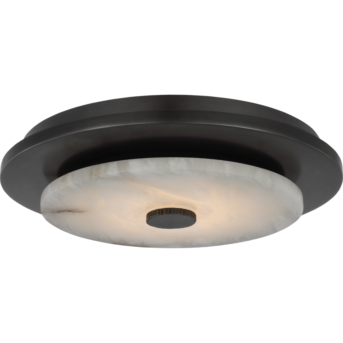 Anne-Marie Barton Lunara 14" Flush Mount in Bronze with Alabaster W14" x H2.75"