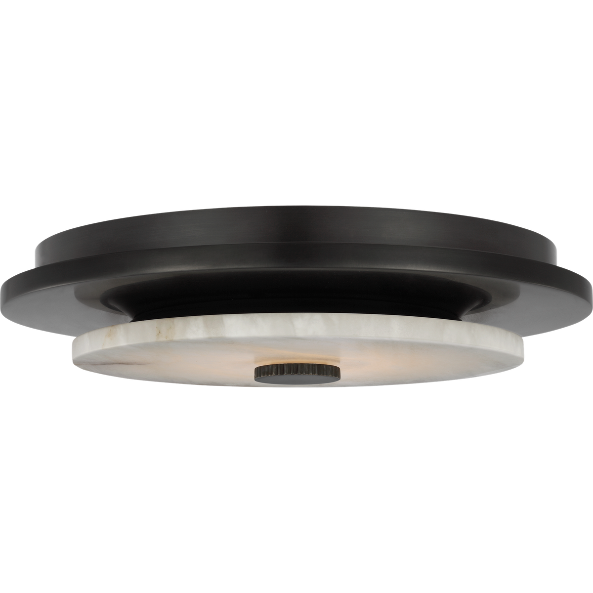 Anne-Marie Barton Lunara 14" Flush Mount in Bronze with Alabaster W14" x H2.75"