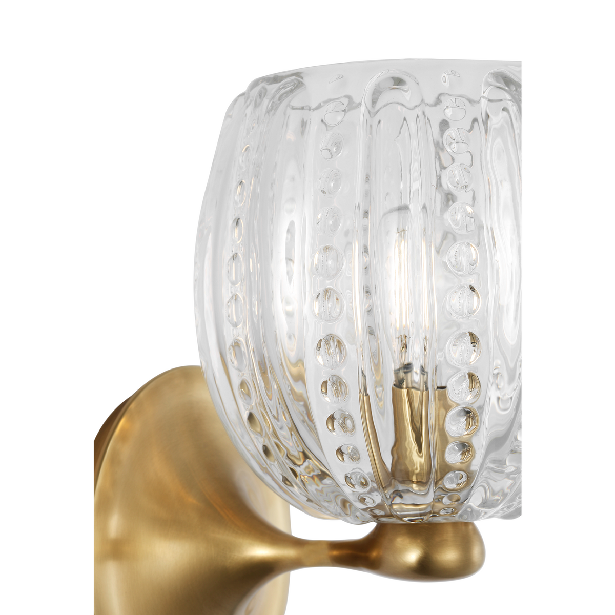 AERIN Lazari Single Bath Sconce in Hand-Rubbed Antique Brass with Clear Glass W6" x H8.75" x E7"