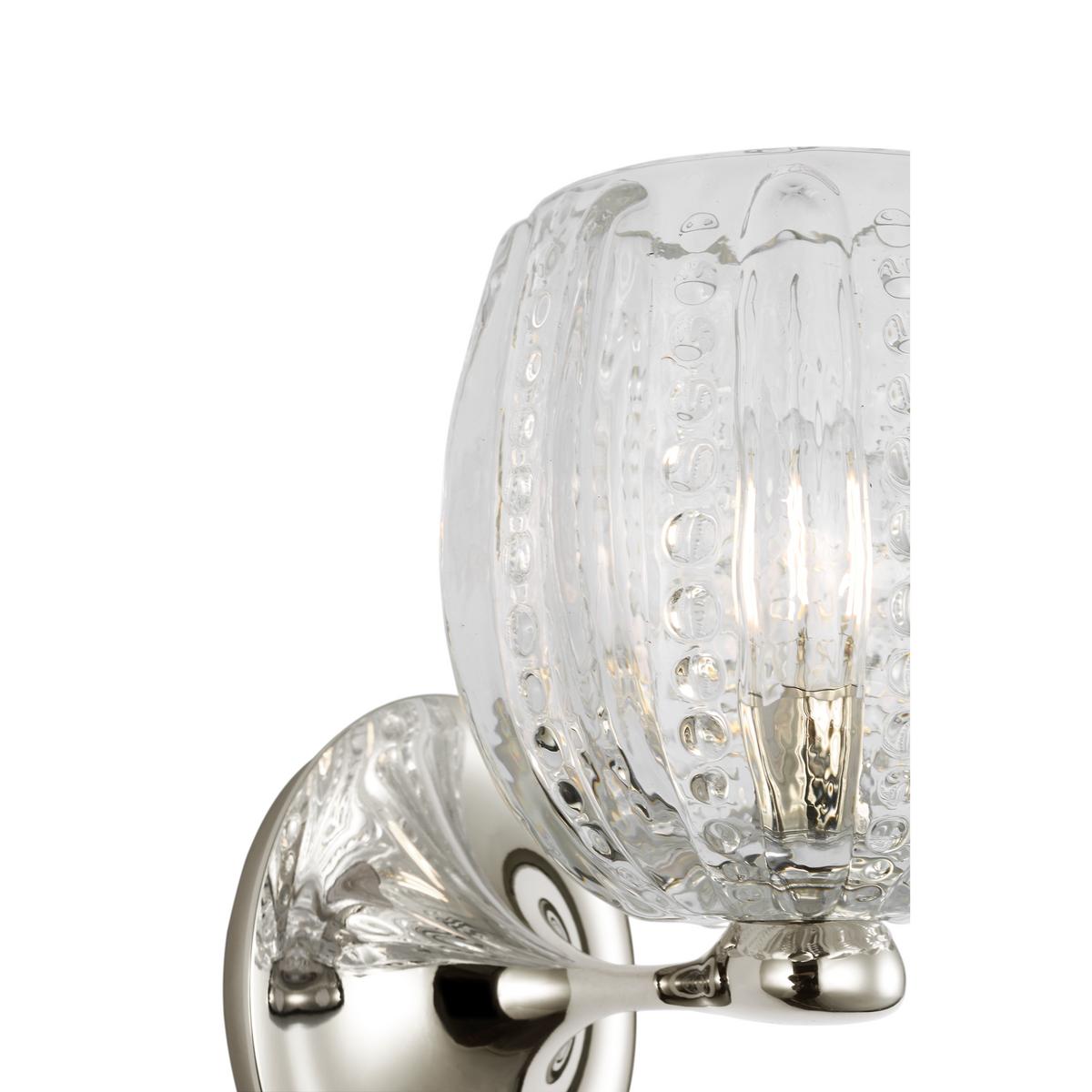 AERIN Lazari Single Bath Sconce in Polished Nickel with Clear Glass W6" x H8.75" x E7"
