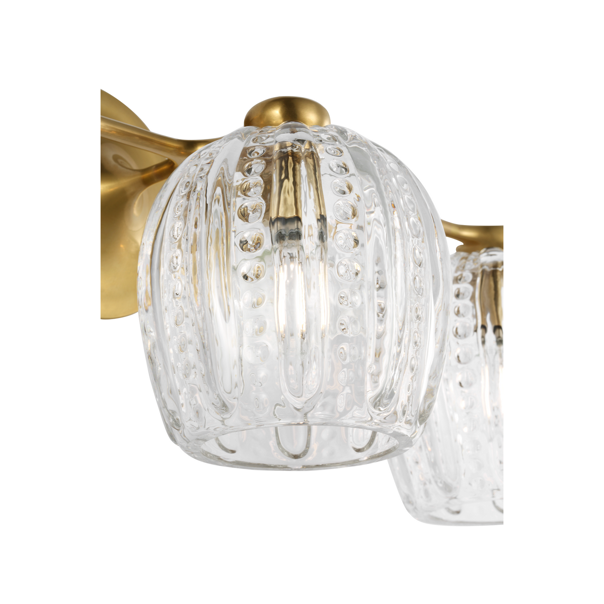 AERIN Lazari Triple Bath Sconce in Hand-Rubbed Antique Brass with Clear Glass W23" x H8.75" x E9"
