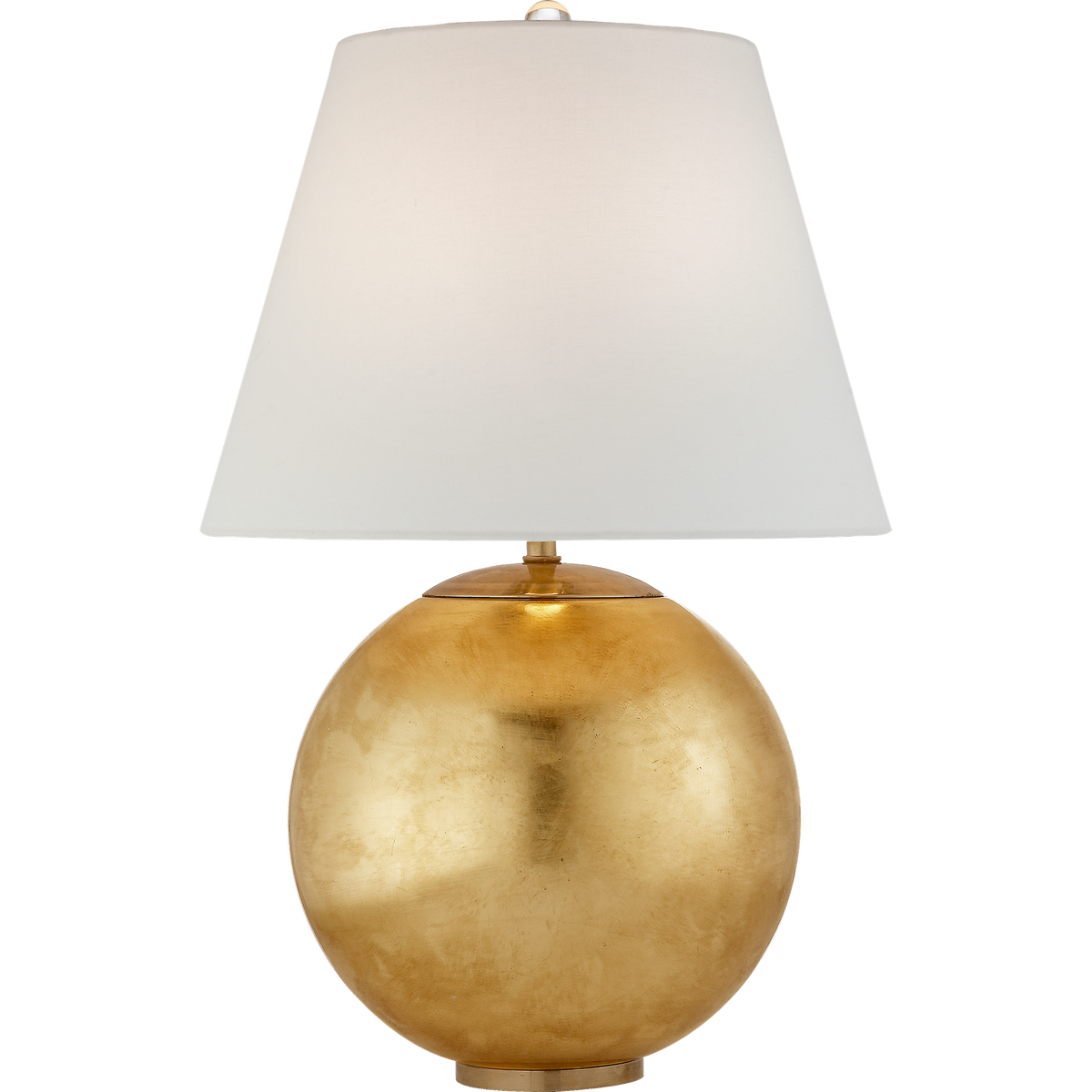 AERIN Morton Cordless Table Lamp in Gild with Linen Shade W16.5" x H25.75"