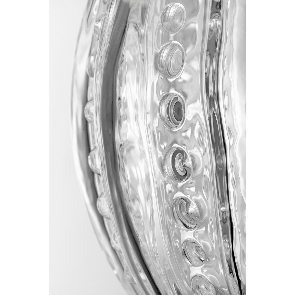 AERIN Lazari 13" Cordless Accent Lamp in Clear Glass with Linen Shade W8.5" x H12.5"