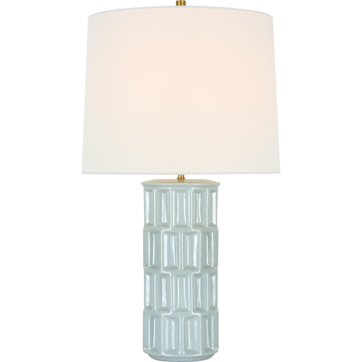 AERIN Kasia 24" Table Lamp in Pale Blue with Linen Shade W14" x H24.5"