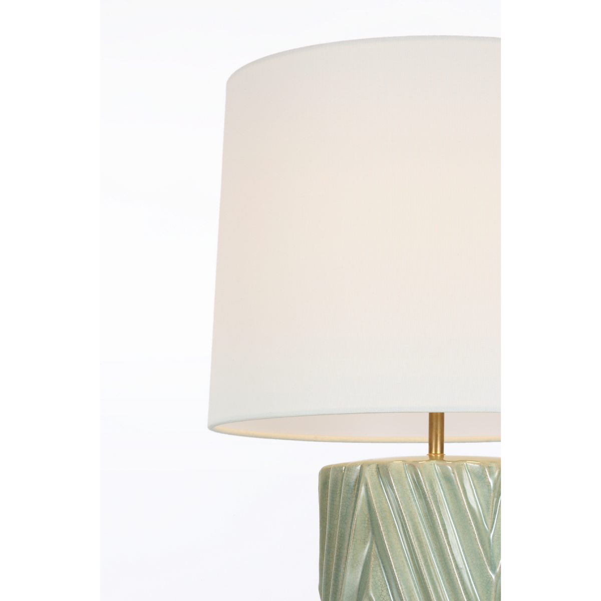 AERIN Vivara 24" Table Lamp in Celadon Crackle with Linen Shade W14" x H24.5"