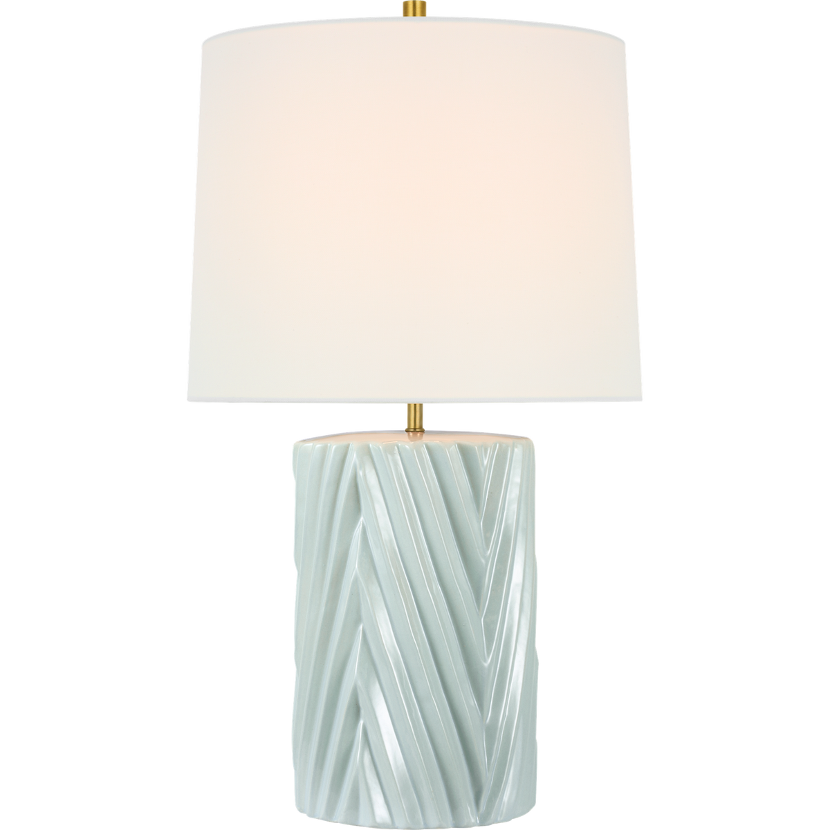 AERIN Vivara 24" Table Lamp in Pale Blue with Linen Shade W14" x H24.5"