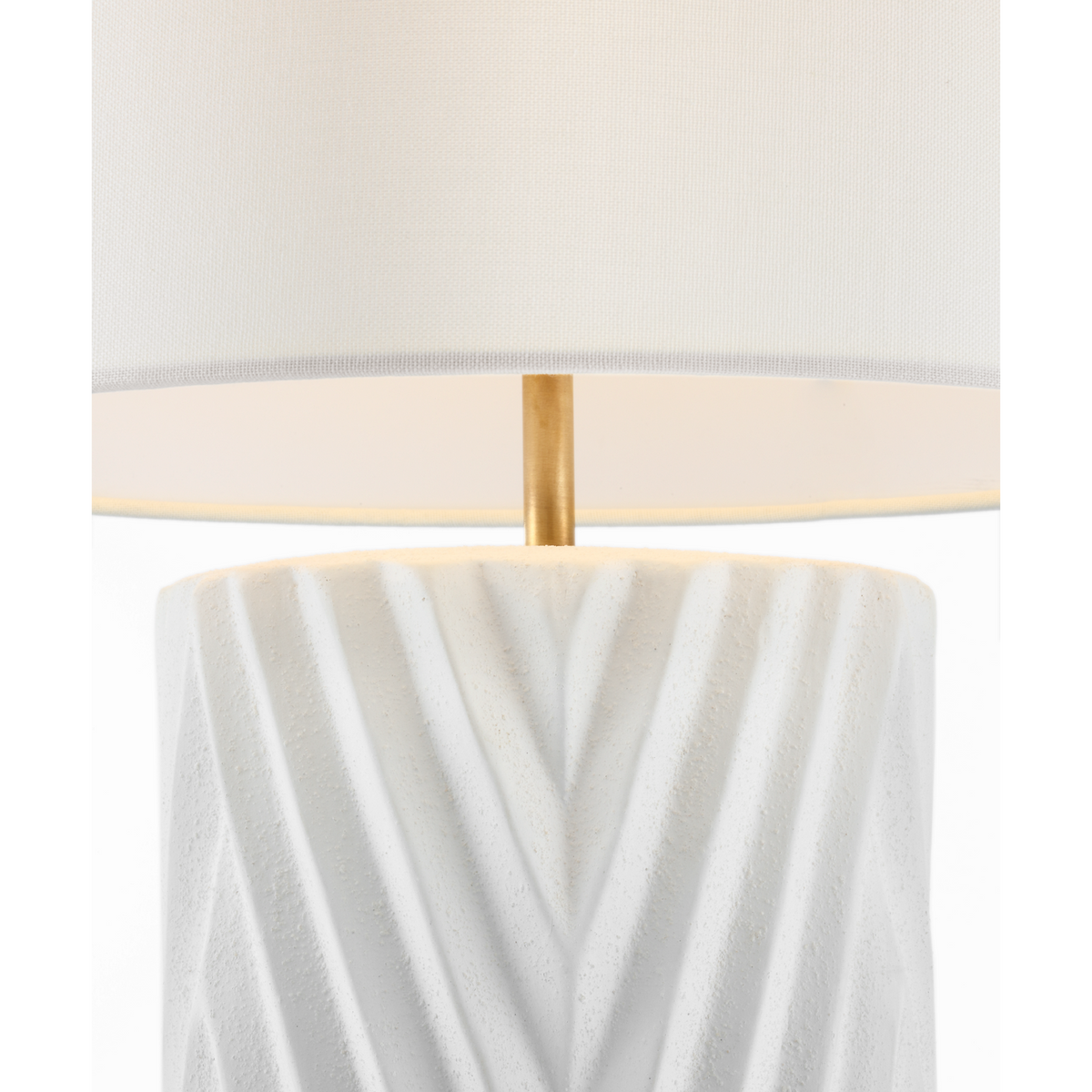 AERIN Vivara 24" Table Lamp in Sandy White with Linen Shade W14" x H24.5"