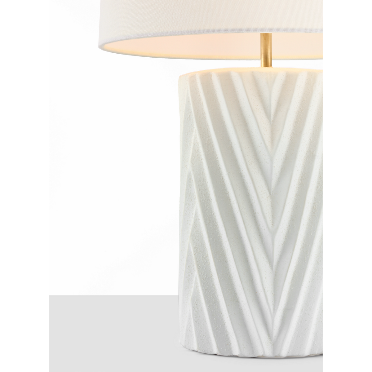 AERIN Vivara 24" Table Lamp in Sandy White with Linen Shade W14" x H24.5"