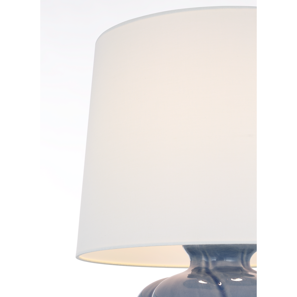 AERIN Marlene 25" Table Lamp in Polar Blue Crackle with Linen Shade W16" x H25.25"