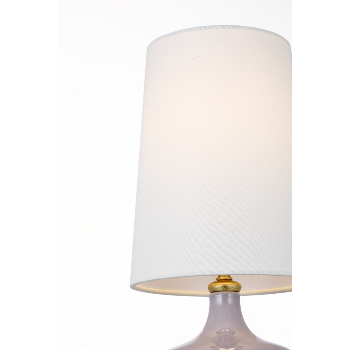 AERIN Cassis 18" Table Lamp in Lilac with Linen Shade W7.25" x H17.5"