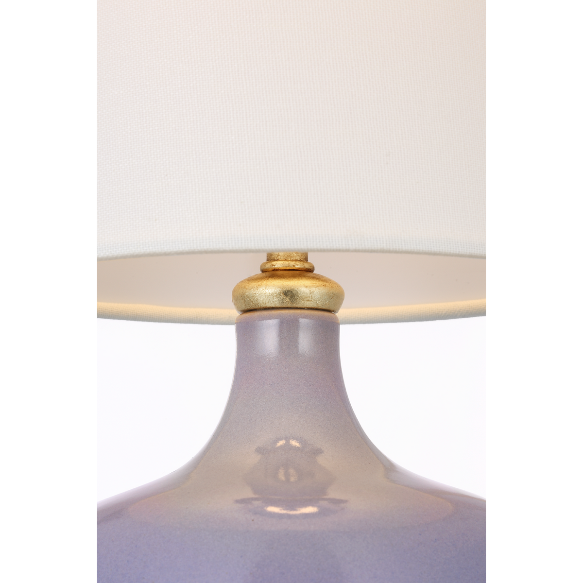 AERIN Cassis 18" Table Lamp in Lilac with Linen Shade W7.25" x H17.5"