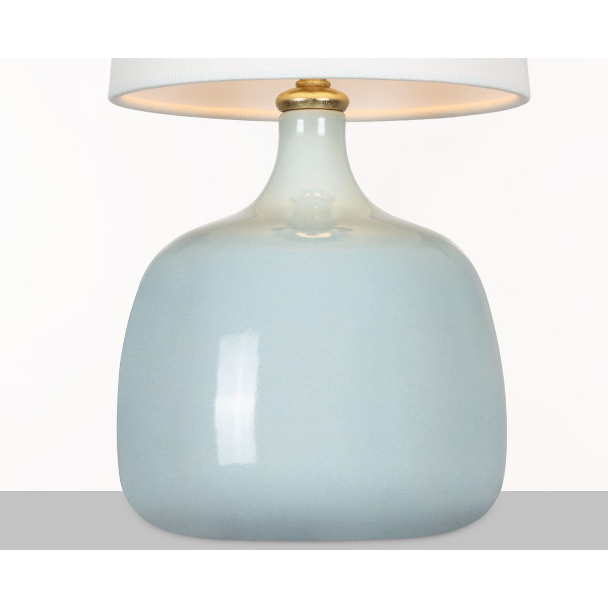 AERIN Cassis 18" Table Lamp in Pale Blue with Linen Shade W7.25" x H17.5"