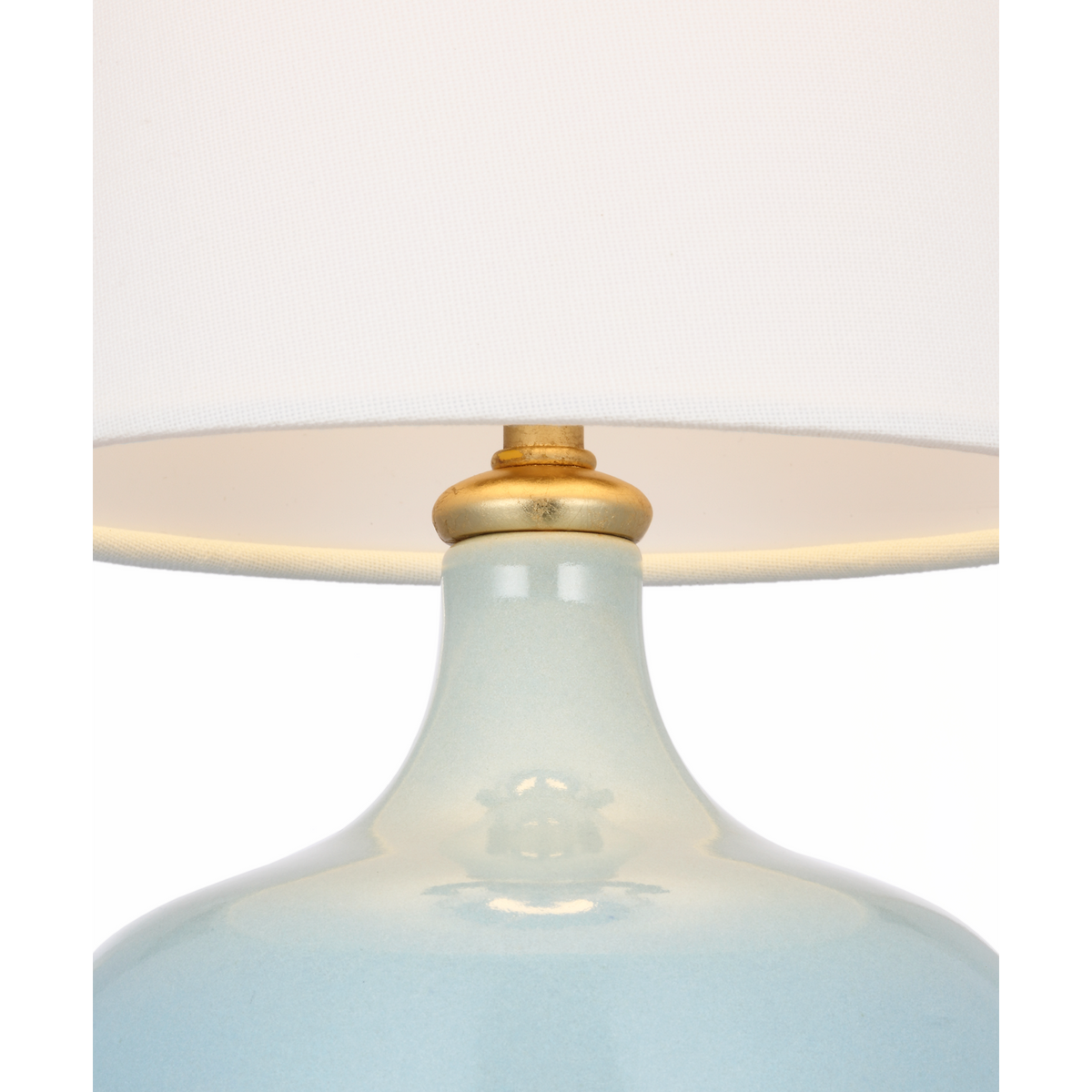 AERIN Cassis 18" Table Lamp in Pale Blue with Linen Shade W7.25" x H17.5"