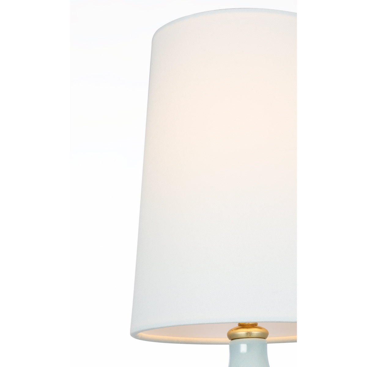 AERIN Cassis 18" Table Lamp in Pale Blue with Linen Shade W7.25" x H17.5"
