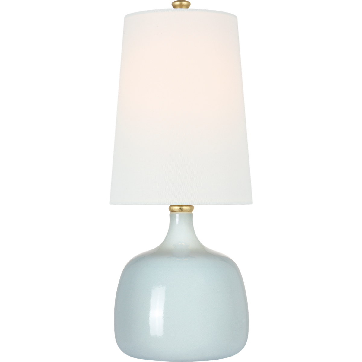 AERIN Cassis 18" Table Lamp in Pale Blue with Linen Shade W7.25" x H17.5"