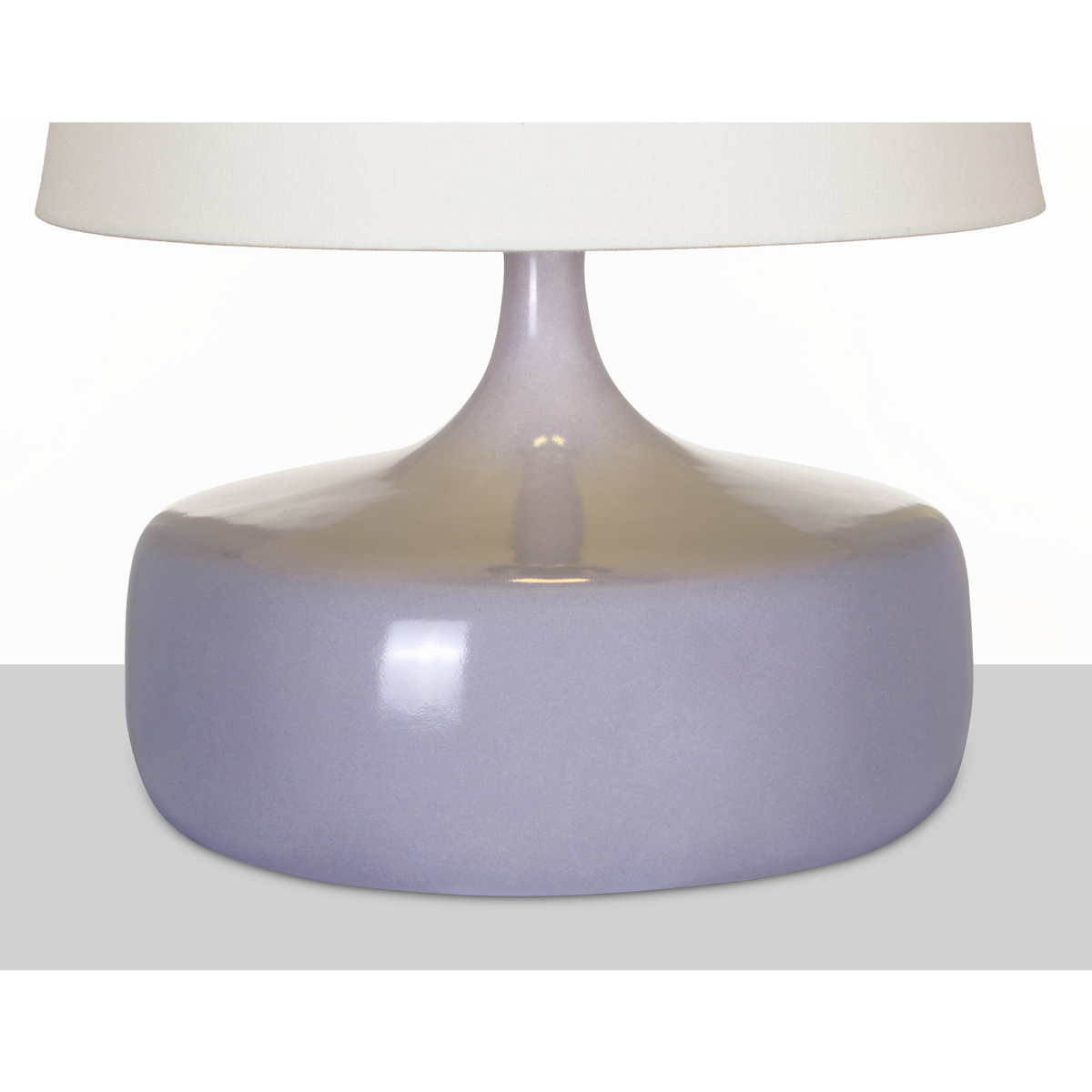 AERIN Cassis 19" Low Wide Table Lamp in Lilac with Linen Shade W14" x H19"