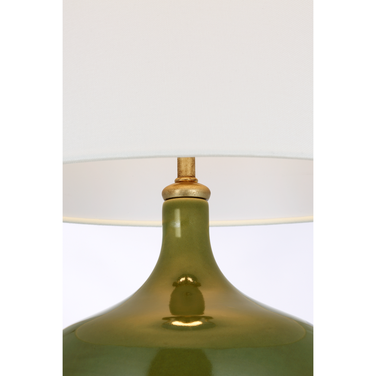 AERIN Cassis 25" Table Lamp in Green with Linen Shade W13" x H24.75"