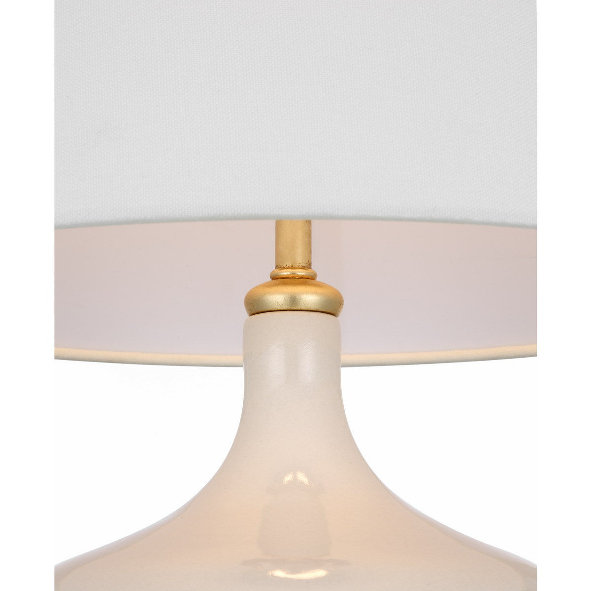 AERIN Cassis 25" Table Lamp in Ivory with Linen Shade W13" x H24.75"