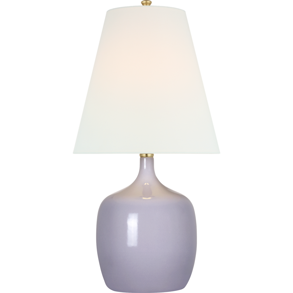 AERIN Cassis 25" Table Lamp in Lilac with Linen Shade W13" x H24.75"