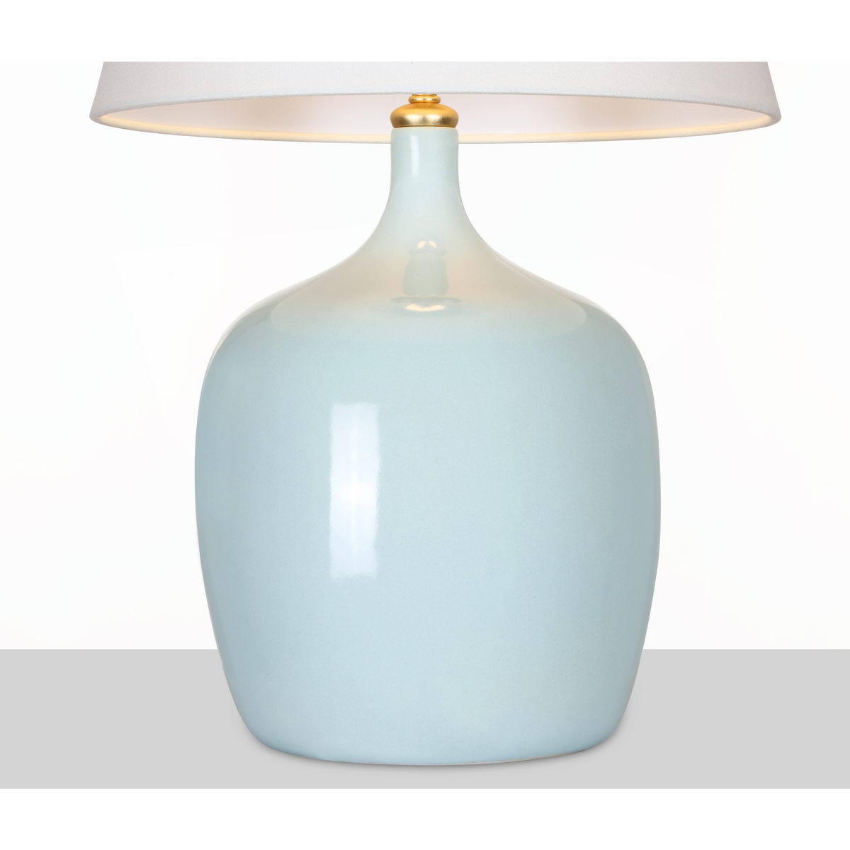 AERIN Cassis 25" Table Lamp in Pale Blue with Linen Shade W13" x H24.75"