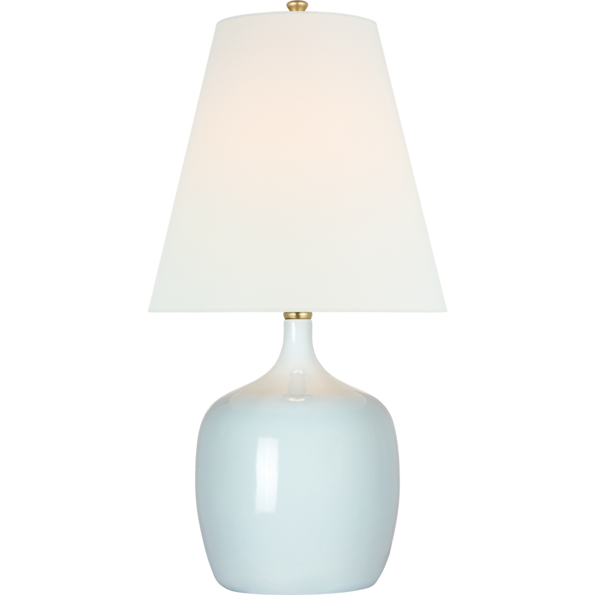 AERIN Cassis 25" Table Lamp in Pale Blue with Linen Shade W13" x H24.75"